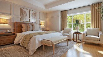 Warm Transitional Bedroom by Havenly Interior Designer Sophia