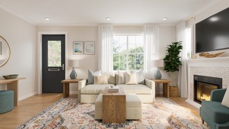 Coastal, Warm Transitional, Classic Coastal Living Room by Havenly Interior Designer Katherin