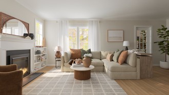Organic Modern, Warm Transitional Living Room by Havenly Interior Designer Candida
