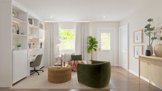 Contemporary, Organic Modern, Warm Transitional Reading Room by Havenly Interior Designer Montserrat