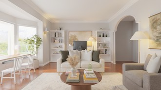 Warm Transitional Office by Havenly Interior Designer Diogo