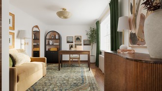 Inspired Modern, Parisian Modern, Artful Eclectic Office by Havenly Interior Designer Anny