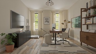 Warm Transitional Office by Havenly Interior Designer Luis