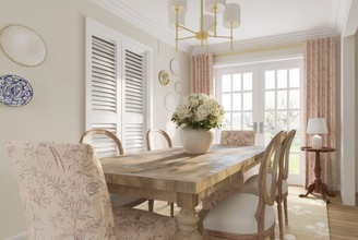 Classic, Bohemian, Traditional Charm Dining Room by Havenly Interior Designer Angie
