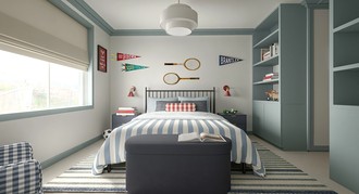 Vintage, Preppy Bedroom by Havenly Interior Designer Candida