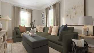 Transitional, Warm Transitional Reading Room by Havenly Interior Designer Emilee