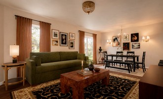 Vintage, Global, Artful Eclectic Living Room by Havenly Interior Designer Mariana