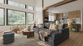 Transitional, Warm Transitional Living Room by Havenly Interior Designer Emilee