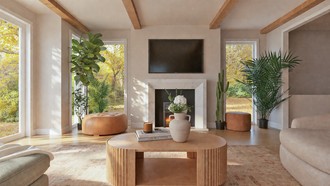 Bohemian, Warm Transitional Living Room by Havenly Interior Designer Sophia