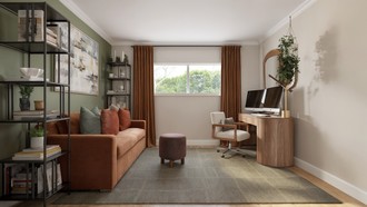 Contemporary, Warm Transitional Office by Havenly Interior Designer Gabriela