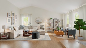 Warm Transitional Living Room by Havenly Interior Designer Montserrat