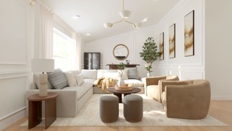 Warm Transitional Living Room by Havenly Interior Designer Montserrat