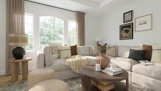Organic Modern, Warm Transitional Living Room by Havenly Interior Designer Emilee