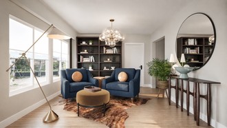 Contemporary, Eclectic, Midcentury Modern Reading Room by Havenly Interior Designer Gabriela