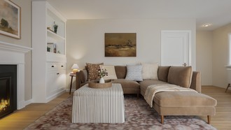 California Cool, Warm Transitional, Modern Cottage Living Room by Havenly Interior Designer Jess