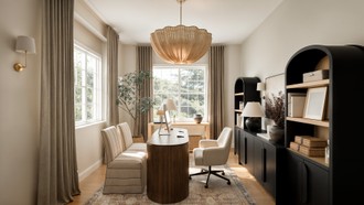 Transitional, Warm Transitional Office by Havenly Interior Designer Malena