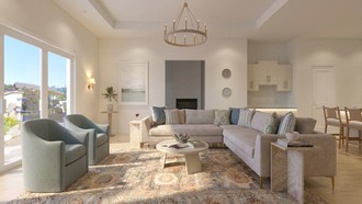 Coastal, Farmhouse, Transitional Living Room by Havenly Interior Designer Elisa