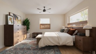Midcentury Modern, Warm Transitional Living Room by Havenly Interior Designer Maria