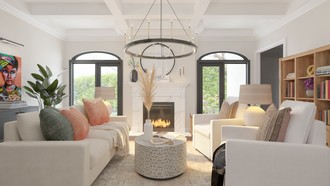 Warm Transitional Living Room by Havenly Interior Designer Andrea
