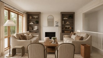 Classic, Warm Transitional Living Room by Havenly Interior Designer Cami