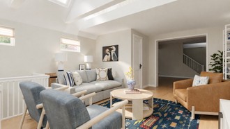 Coastal, Rustic, Southwest Inspired Living Room by Havenly Interior Designer Sarah