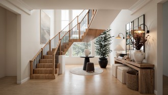 Warm Transitional Entryway by Havenly Interior Designer Malena