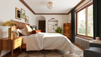 Midcentury Modern, Inspired Modern, Parisian Modern, New Classic, Traditional Charm, Artful Eclectic Bedroom by Havenly Interior Designer Anny