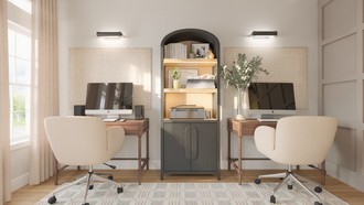 Warm Transitional Office by Havenly Interior Designer Andrea