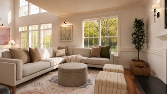 Transitional, Organic Modern Living Room by Havenly Interior Designer Katherin