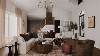Warm Transitional, New Classic, Modern Cottage Living Room by Havenly Interior Designer Candida