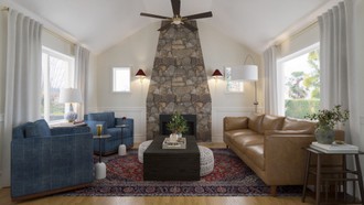 Transitional, Warm Transitional Living Room by Havenly Interior Designer Maria