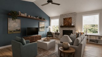 Warm Transitional Living Room by Havenly Interior Designer Diogo