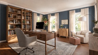 Warm Transitional Office by Havenly Interior Designer Luis