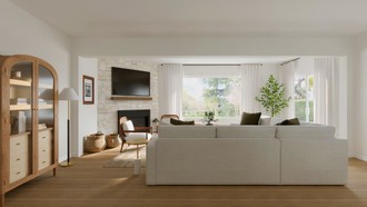 Organic Modern, Warm Transitional Living Room by Havenly Interior Designer Sarah