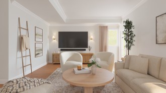 Transitional, Warm Transitional Living Room by Havenly Interior Designer Jacqueline