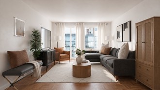 Minimal, Inspired Modern, Midcentury Scandi Living Room by Havenly Interior Designer Akira