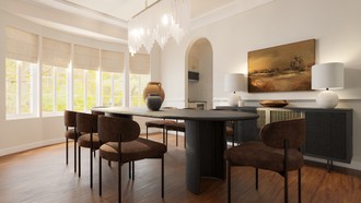 Transitional, Warm Transitional Dining Room by Havenly Interior Designer Lilia