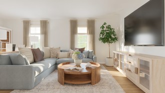 Warm Transitional Living Room by Havenly Interior Designer Andrea