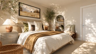 Warm Transitional Bedroom by Havenly Interior Designer Sophia