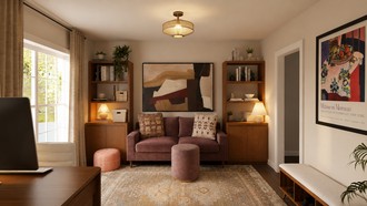 Warm Transitional Playroom by Havenly Interior Designer Diogo