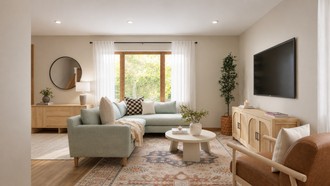 Classic, Warm Transitional Living Room by Havenly Interior Designer Cami