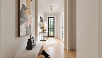 Parisian Modern, Contemporary Luxe Entryway by Havenly Interior Designer Lilia
