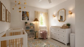 Classic, Bohemian, Transitional, Scandinavian Nursery by Havenly Interior Designer Cami