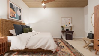 Midcentury Modern, Artful Eclectic Bedroom by Havenly Interior Designer Lilia