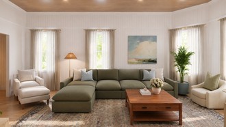 Coastal, Warm Transitional, Classic Coastal, Traditional Charm Living Room by Havenly Interior Designer Cami