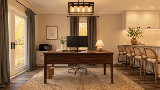 Warm Transitional Office by Havenly Interior Designer Alejandra