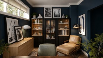 Classic Contemporary Reading Room by Havenly Interior Designer Diogo