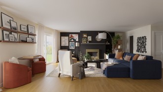 Transitional, Warm Transitional Living Room by Havenly Interior Designer Maria