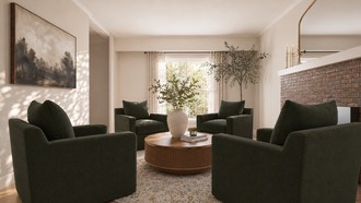 Warm Transitional Living Room by Havenly Interior Designer Sophia
