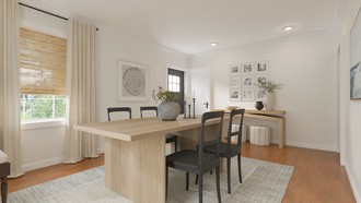 Modern, Coastal, Transitional Dining Room by Havenly Interior Designer Emilee